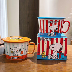 ชามเซรามิคสโนปปี้สำหรับบะหมี่กึ่งสำเร็จรูป 950 มล. พร้อมฝาปิด ใช้กับไมโครเวฟได้ สำหรับเด็ก ลายการ์ตูน - Product Image 5