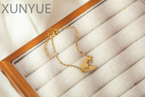 XUNYUE Pulseira com nome de cachorro e cachorro novo personalizado elegante com estampa de pata de cachorro para presente de Natal - Product Image 4