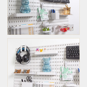 Bán buôn nhựa Wall Mount Pegboard không khoan tường Pegboard tổ chức hiển thị tường lưu trữ Kệ với bộ dụng cụ khác nhau - Product Image 3