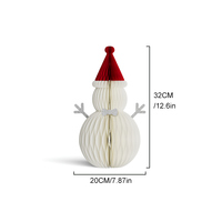 Juego de 2 Muñecos de Nieve Navideños de Papel Ecológico, Plegables, con Imanes 3D, Reutilizables, Ligeros, Decoraciones Navideñas para Mesa