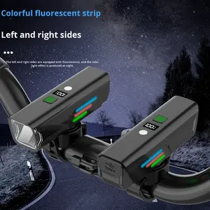 Интеллектуальная велосипедная фара с USB-зарядкой и цифровым дисплеем, флуоресцентная, высокой яркости, из алюминиевого сплава, для ночной езды - Product Image 4