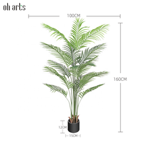 Meilleures ventes Oh Arts Arbre Bonsaï Artificiel de 160 cm, Feuilles de Palmier Artificielles Géantes, Décorations d'Intérieur, Palmier Artificiel Kwai Areca