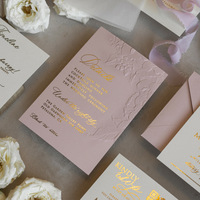 Élégantes invitations de mariage personnalisées écologiques en papier couché moderne avec gaufrage 3D, carte RSVP et enveloppe, pour remise de diplôme et anniversaire