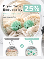 Boules de lavage réutilisables Hedgehog Design pour sèche-linge, accessoires ménagers anti-emmêlement pour machine à laver