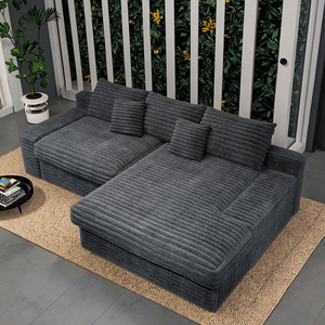 Juego de Sofás Seccionales Modulares Convertibles en Forma de L, Patas de Madera, Tapizado con Espuma Viscoelástica, Sofá Comprimido para Sala de Estar y Dormitorio - Product Image 2