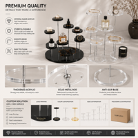 Support d'affichage modulaire multi-niveaux en acrylique transparent personnalisé pour bijoux, parfums, gâteaux, cosmétiques, présentoir de vente au détail OEM ODM