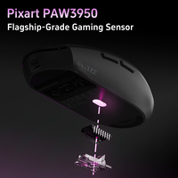NJ11 ULTRA Tri Mode Mouse Gaming Nirkabel Paw3950 Sensor Unggulan 61G Ringan 42000 Dpi Maksimal Untuk Gamer Tangan Sedang dan Kecil