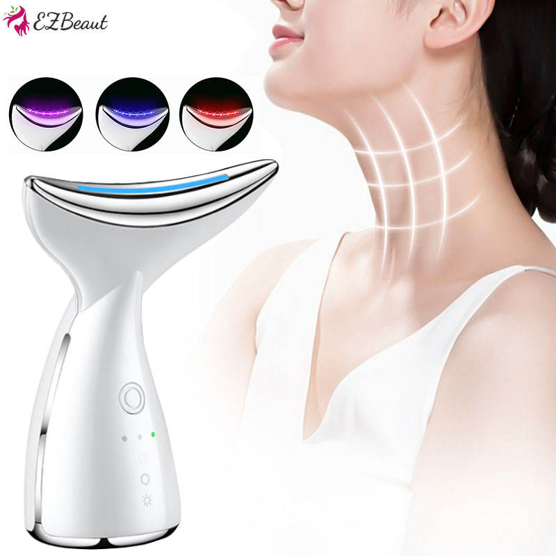 LED Photon Therapy Beauty Instrument Reduce Double Chin Wrinkle Remover Face Lift Skin Tightening Neck Care Massage