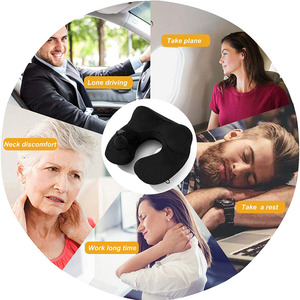 Juego de Viaje para Avión, <span class=keywords><strong>Almohada</strong></span> <span class=keywords><strong>Inflable</strong></span> en Forma de U con Antifaz y Tapones para los Oídos - Product Image 6