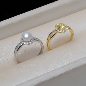 Anneau de cheveux ouvert en argent S925, style européen et américain, avec 5-6 perles, accessoires de bijoux DIY avec support creux - Product Image 2