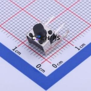 K2-1102AQ-G4CW-01 Tactile Switch Bent Lead Through Hole,6x6mm Switch 2.5N Right Angle Insert 6mm 6mm - Product Image 1