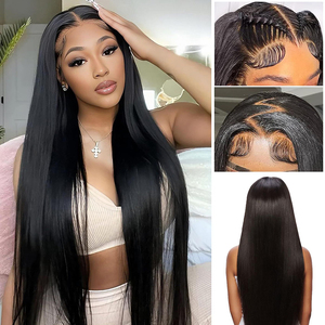 Pelucas delanteras de encaje 13x6 sin pegamento baratas GS, cabello humano prearrancado, venta al por mayor, peluca Frontal de encaje suizo HD de 40 pulgadas <span class=keywords><strong>con</strong></span> cabello de bebé - Product Image 3