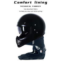 Casque de moto rétro en fibre de verre de haute qualité, casque intégral professionnel pour moto, motocross, course sur route