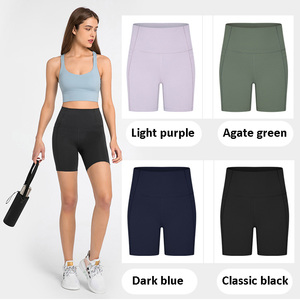 Pantalones Cortos Deportivos Eyun de Cintura Alta para Yoga, Correr y Ciclismo, con Bolsillos, para <span class=keywords><strong>Mujer</strong></span> - Product Image 6