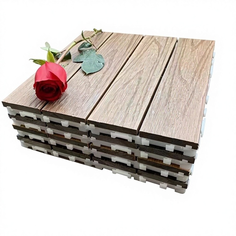 Wood Plastic DIY Square Floor Tile