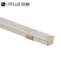 Profilé LED encastré en aluminium avec diffuseur PC pour éclairage de meuble et étagère, bande LED pour armoire