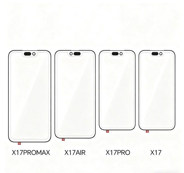 XBY 1:1LCD Replacement Front Glass OCA for iPhone 17 17Air 17Pro Max 1-Year Warranty