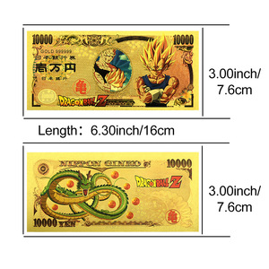 Ensemble de billets de banque classiques à thème <span class=keywords><strong>Dragon</strong></span> Héroïque, plaqués or 24 carats, en PVC étanche, carte commémorative, collection de souvenirs d'anime, cadeau - Product Image 3