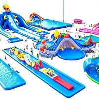Toboggan aquatique gonflable d'extérieur pour parcours d'obstacles pour enfants - Grand équipement de divertissement - Modèle HX2000 en PVC