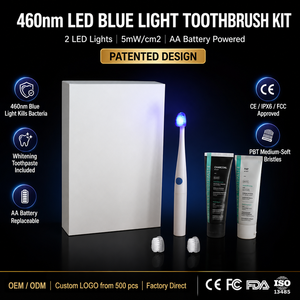 Spazzolino Elettrico con Terapia LED Approvato CE, Luce Blu 460nm Attiva, Dentifricio PAP e Carbone per Sbiancamento Denti - Product Image 1