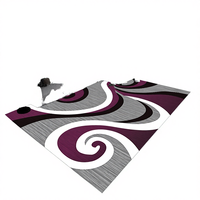 Tapis de grande surface moderne antidérapant 3D en polyester réversible, adapté aux animaux domestiques, couleur unie, à poils ras, avec envers épais en PVC, fabriqué à la machine, idéal pour les voyages