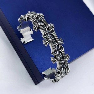 Bracelet large unisexe de style punk <span class=keywords><strong>à</strong></span> double croix, version de haute qualité de la marque CH Trendy, bijoux de mode pour offrir en cadeau - Product Image 2