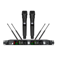 Sistema de Micrófono Inalámbrico UHF PLL de 2 Canales ADX800, Multifuncional, con Detección de Espectro Integrada, Ecualizador, Alimentación por Batería AA, XLR