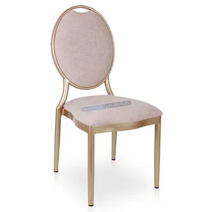 Manufacturers wholesale high-grade aluminum alloy round back chair hotel banquet dining chair