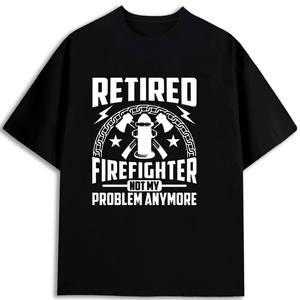 Camiseta de Bombero Retirado para Hombre, 100% Algodón, 180 g/m², Impresión Serigrafiada, Hecho en EE. UU., Antiencogimiento, Corte Regular, Manga Corta - Product Image 1