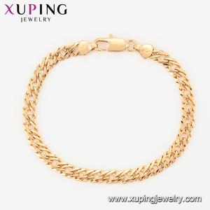 76573 <span class=keywords><strong>Xuping</strong></span> Pulseras para Hombre, Material de Joyería para Bisutería, Pulseras de <span class=keywords><strong>Oro</strong></span>, Cadena Plana de Color Dorado para Hombre - Product Image 3