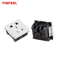 YINFEEL 10A 250V Enchufe múltiple universal empotrable con toma de corriente de CA de conexión rápida y autoprueba IP20 para estación de carga de escritorio/gabinete