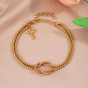 Nueva moda Jesús Acero inoxidable 18K oro plata Color pulseras para Mujeres Hombres joyería religiosa Cruz <span class=keywords><strong>pulsera</strong></span> - Product Image 1
