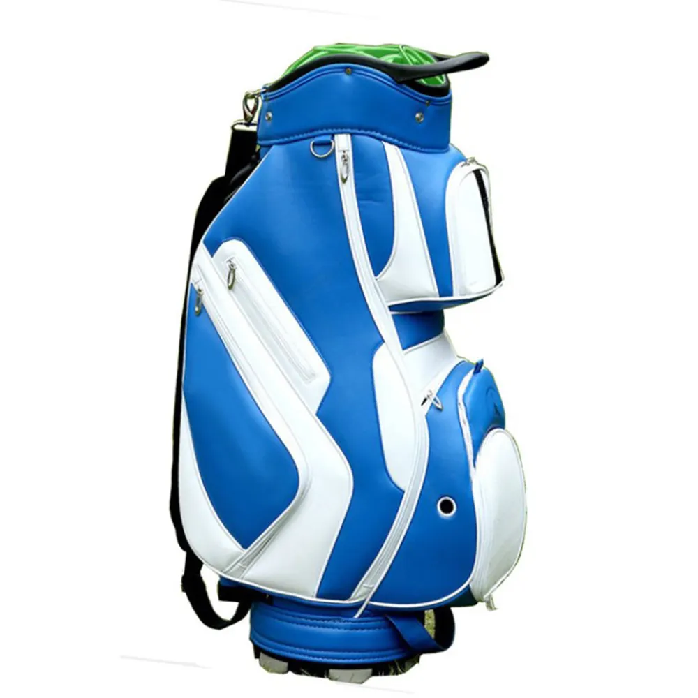 2021 14 way fashion design blue PU leather golf cart bag carry bag many color are available tour pro bag