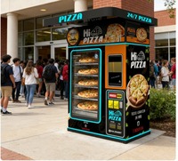 Distributeur automatique de pizzas chaudes entièrement automatique, équipement commercial de fabrication de pizzas en libre-service