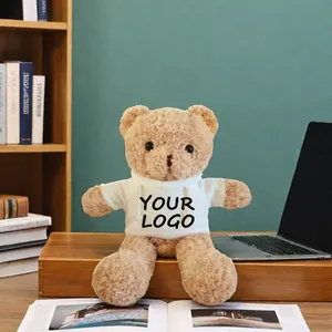 Company Promotional Gifts DIY Sublimation Stuffed Animals Plush Toys Custom Logo Teddy Bear With Hoodie Shirts