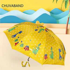 CHUVABAND Parapluie 8K pour enfants de 18 pouces en vente à chaud avec poignée à crochet d'impression numérique animale personnalisée Parapluie droit mignon pour enfants - Product Image 1