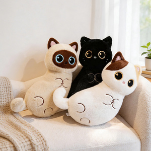 Almohada de <span class=keywords><strong>Gato</strong></span> de Peluche Suave y Adorable, <span class=keywords><strong>Gato</strong></span> Siamés Negro, Juguete de Peluche, Gatito <span class=keywords><strong>Esponjoso</strong></span>, Almohada Larga para Abrazar para Niños - Product Image 6