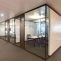 Офисная световая перегородка, рамка из алюминиевого сплава с створчатой дверью, стеклянная выставочная стенка, перегородки