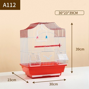 Cage à oiseaux en acier inoxydable pour perroquet Nid suspendu avec plateau anti-éclaboussures pour l'élevage d'oiseaux en plastique métallique - Product Image 5