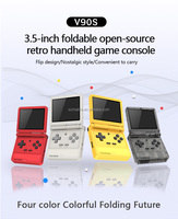 Consoles de jeux portables Powkiddy V90S, écran Full HD 3,5 pouces, lecteur de jeux de poche portable, 16 simulateurs, console de jeux vidéo rétro avec Wi-Fi