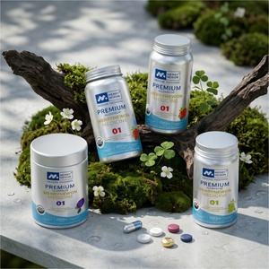 Durable Metal Probiotic Powder <b>Container</b> Airtight Aluminum Jar for Health Powder Luxury Nutrition Supplement <b>Container</b> - Product Image 1