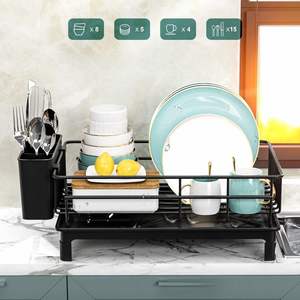 Single Layer Hollow Metal <b>Dish</b> <b>Rack</b> Kitchen Countertop Drainage Tray Multifunctional Tableware <b>Rack</b> Rust Resistant Durable - Product Image 3