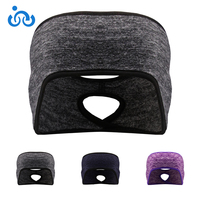 Bandeau de protection frontale en polaire brodé personnalisé de haute qualité pour le cyclisme, le ski et la course à pied, avec protection des oreilles et des tresses