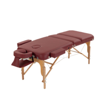 Table de massage moderne en bois pliable en 3 parties, 195*71cm, capacité de 573LBS, lit de thérapie portable réglable, en cuir PU, mousse haute densité