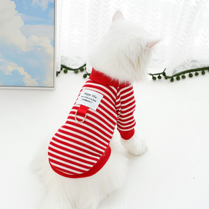 Sudadera con capucha a rayas para mascotas, ropa cálida de algodón para otoño e invierno para perros, gatos, Teddy Bichon Frise - Product Image 4
