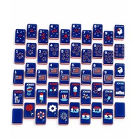 Tuiles de Mahjong Américaines Personnalisées de Luxe en Acrylique Bleu Gravé, Tapis, Supports, Table de Mahjong, Cadeaux, Divertissement de Casino