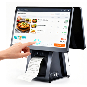 Sistema POS All-in-One con Doppio Schermo Touch da 15,6 Pollici per Ristoranti, Registratore di Cassa con Stampante - Product Image 1