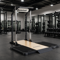 Samtek Rack de musculation commercial en acier inoxydable avec plateforme intégrée pour soulevé de terre, pour haltérophilie