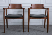 Fauteuil d'intérieur moderne en bois, style nordique, siège moelleux, chaise de salle à manger en bois massif pour la maison et les restaurants
