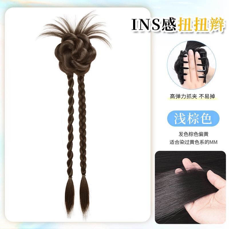 Coiffure à double pince à cheveux tressée digne d'Instagram [marron clair]